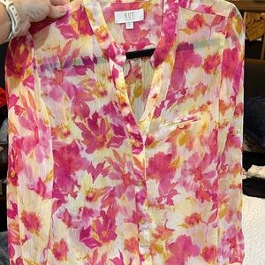 Kut from the Kloth Vibrant Floral Blouse
